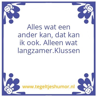 Tegeltje: Klussen