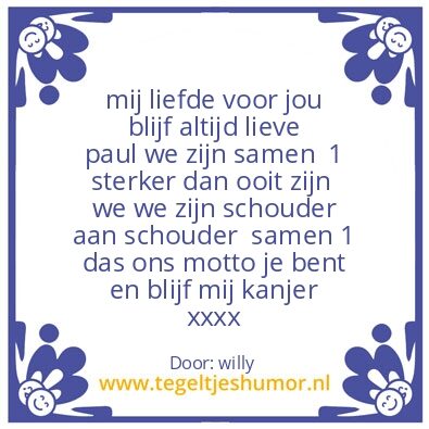 Tegeltje: liefs voor altijd