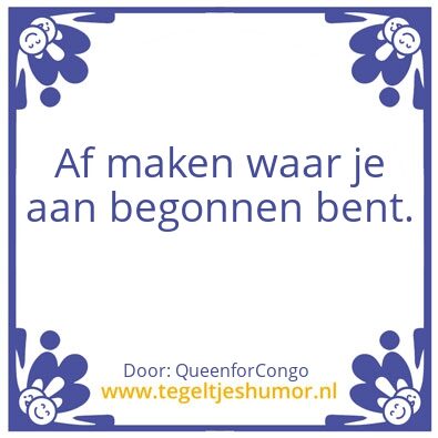Tegeltje: Niet opgeven