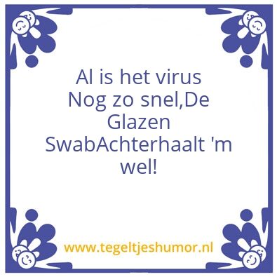 Tegeltje: Virus snel