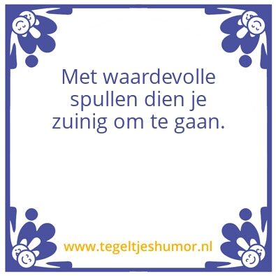 Tegeltje: Zuinig