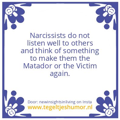 Tegeltje: Narcisten