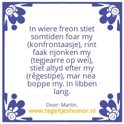 Tegeltje: In wiere freon.