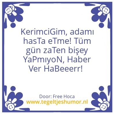 Tegeltje: Kerimcigim