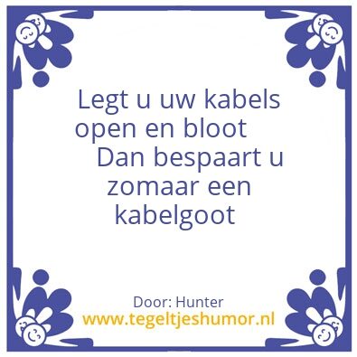 Tegeltje: Kabels