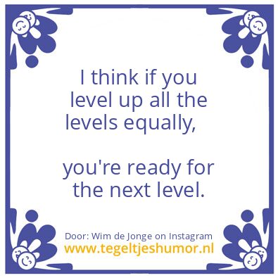 Tegeltje: three levels of thinking