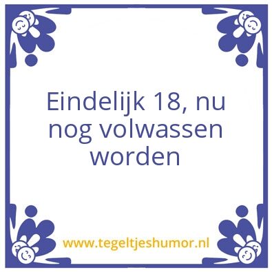 Tegeltje: Volwassen