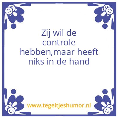 Tegeltje: Controle