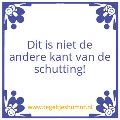 Tegeltje: Schutting