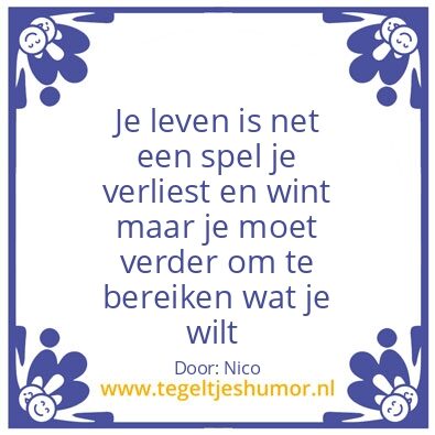 Tegeltje: Je leven