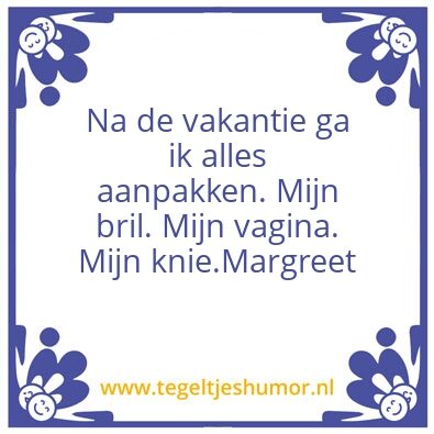 Tegeltje: Aanpakken