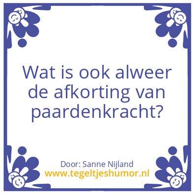 Tegeltje: Paardenkracht
