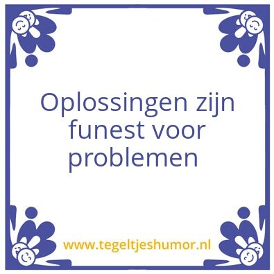 Tegeltje: Oplossingen
