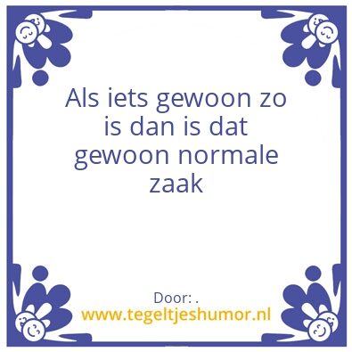 Tegeltje: Normal case