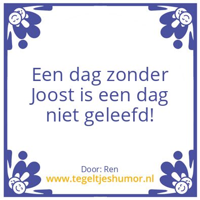 Tegeltje: Joost