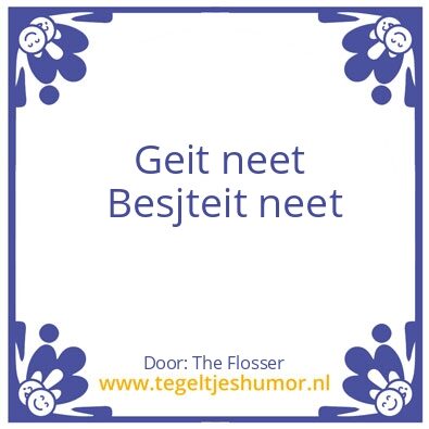 Tegeltje: dus …