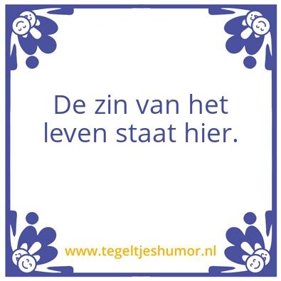 Tegeltje: Zin