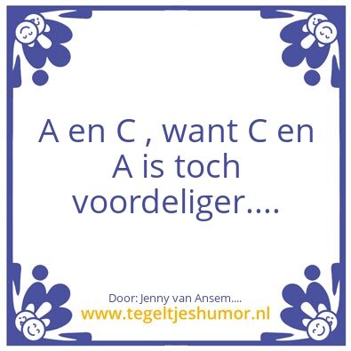 Tegeltje: Het antwoord….