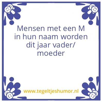 Tegeltje: Vader/moeder 2017
