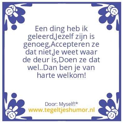 Tegeltje: Jezelf zijn is genoeg