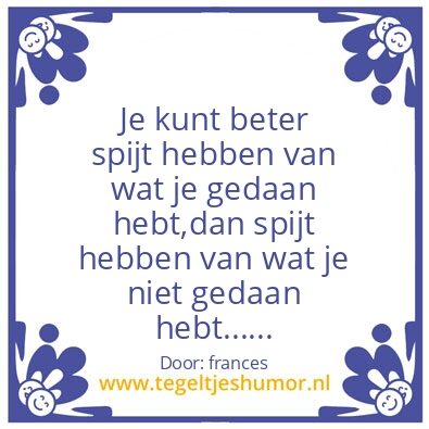 Tegeltje: spijt