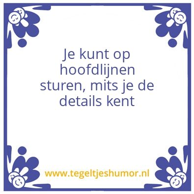 Tegeltje: Sturen