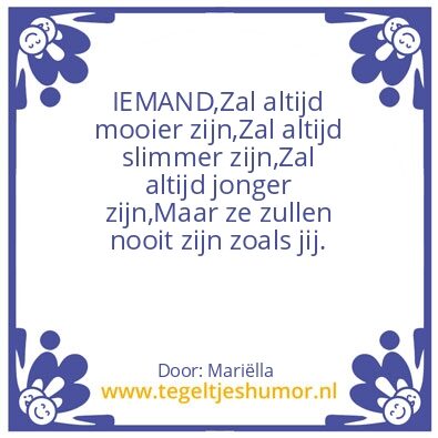 Tegeltje: Iemand