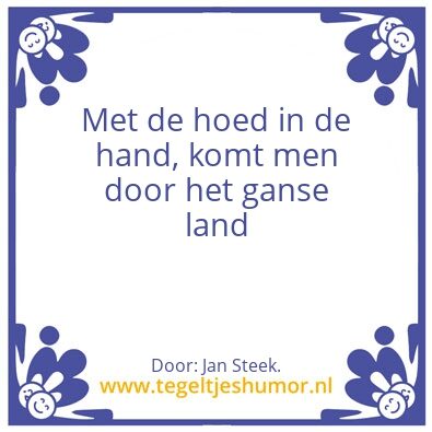 Tegeltje: Petje af!