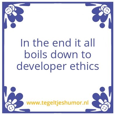 Tegeltje: In the end it all boils down t