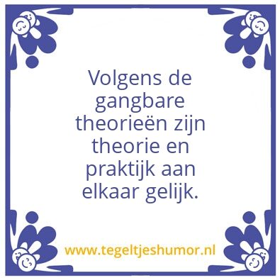 Tegeltje: Theoretische vergelijking