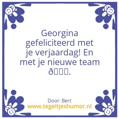 Tegeltje: Georgiaâ€™s birthday