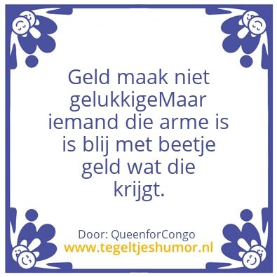 Tegeltje: Wat ben je zonder geld ?