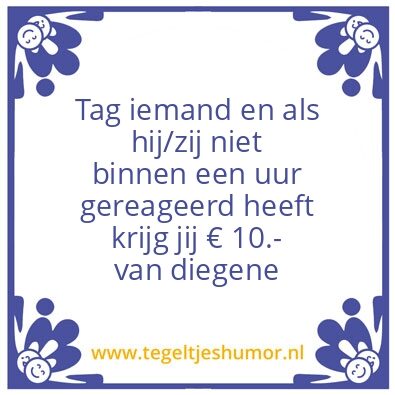 Tegeltje: Tag