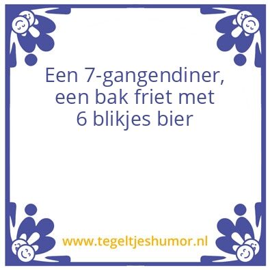 Tegeltje: Diner