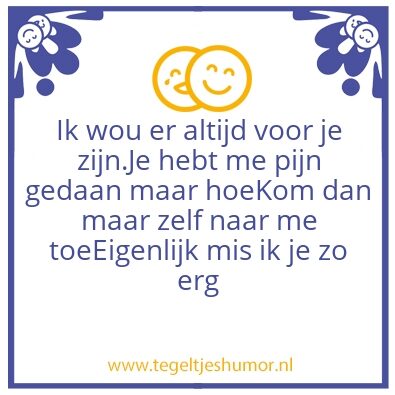 Tegeltje: Jij en ikðŸ˜“