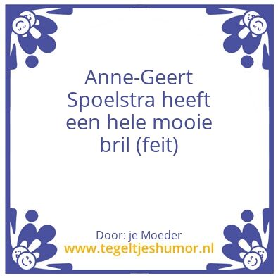 Tegeltje: Anne-Bril