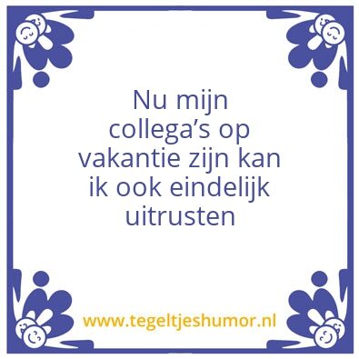 Tegeltje: Vakantie