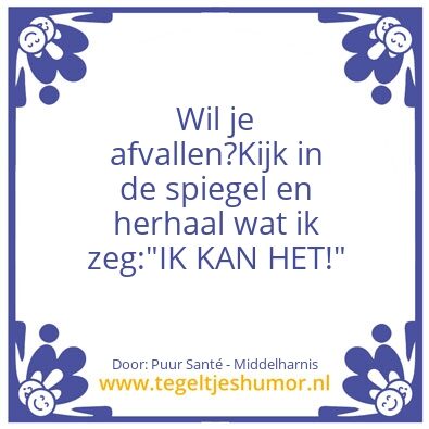 Tegeltje: Afvallen