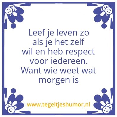 Tegeltje: ”morgen”