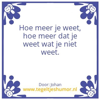 Tegeltje: Kennis vergaren