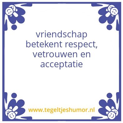 Tegeltje: vriendschap