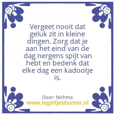 Tegeltje: Opstekertje