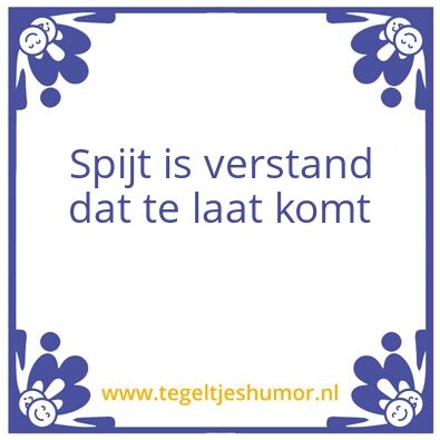 Tegeltje: Spijt