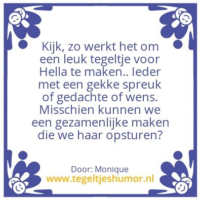 Tegeltje: test Monique