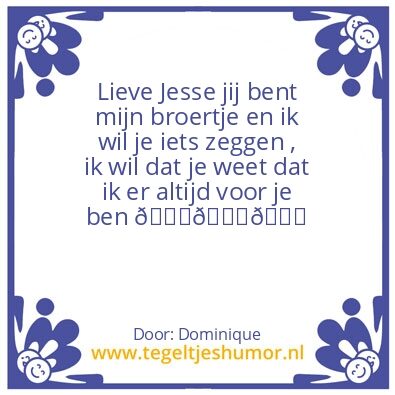 Tegeltje: Broertje