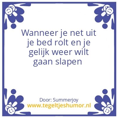 Tegeltje: Slapen