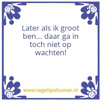 Tegeltje: Later