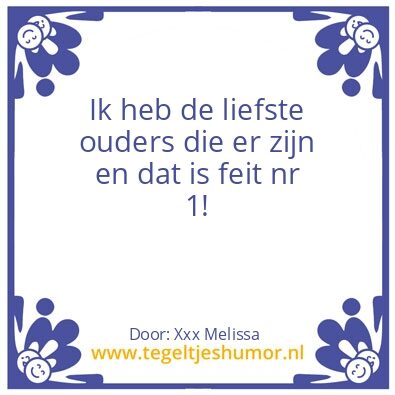 Tegeltje: Liefste ouders