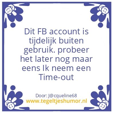 Tegeltje: time out