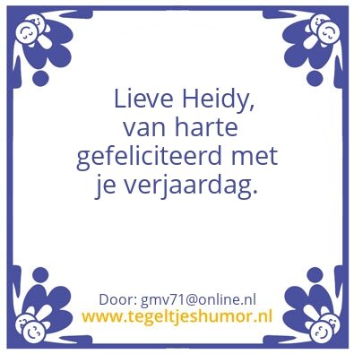 Tegeltje: Heidy